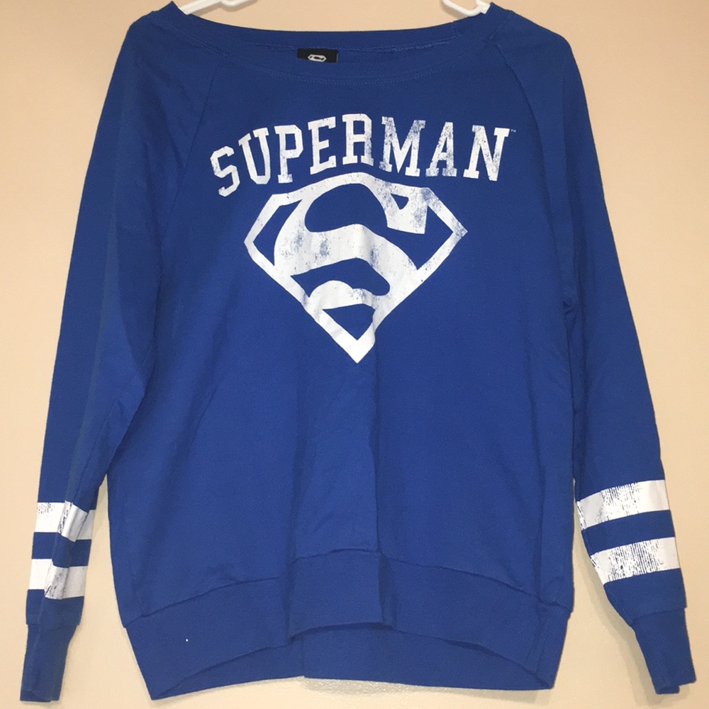 Superman off the should long sleeve shirt